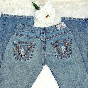 True Religion Women's Jeans Bobby Distressed 26